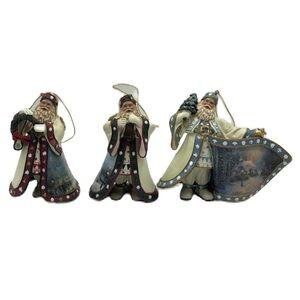 Vintage Ashton Drake 3 Set Santa Christmas Tree Ornaments Thomas Kinkade